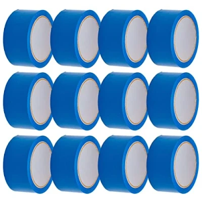 Image of Edenpack 12 Rolls Blue Colour Low Noise Adhesive Tape 50MM x 66M Art and Craft DIY Decorative Packaging Packing Parcel Strong Seal Coloured Acrylic