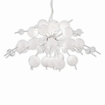 Image of Näve Explosion hanging light in white and chrome 98cm