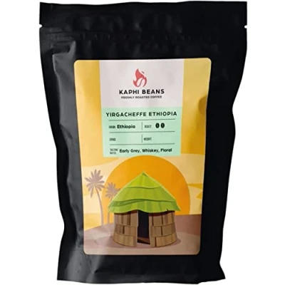Image of Kaphi Beans Single Origin Medium Roast Yirgacheffe Ethiopian Coffee Freshly Roasted (Wholebean, 500g)