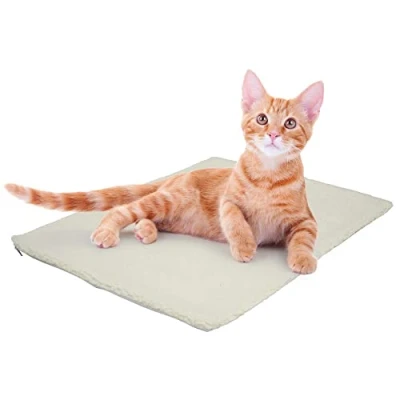 Image of Fur &amp; Bone Heated Cat bed, Self Heating Mat Heat Pad, Pet Mat, with Removable Cover, Warming Thermal Pad Blanket, Blankets for Indoor Cats, Blanket