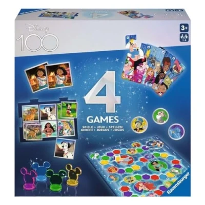 Image of Ravensburger Disney 100th Anniversary 4 in 1 Games Compendium Set for Kids Age 3 Years Up