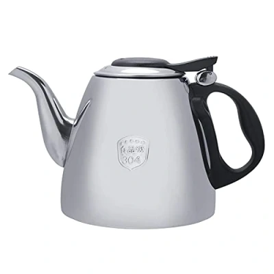 Image of Stainless Steel Teapot, Quick Heating Stove top Tea Coffee Pot Kettle, Large Teapot with Handle, for Kitchen, Cafeteria, Hotel, Restaurant, Office(1.5L)