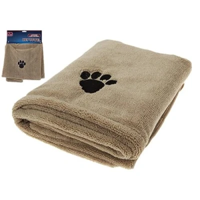 Image of Luxurious Beige Microfibre Super Absorbent Pet Towel 110cm x 71cm (1 Pc.) Premium Quality Microfiber Ideal for All Breeds