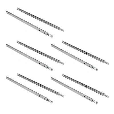 Image of Emuca Ball bearing drawer slides, partial extension runners for furniture, 17 x 438mm (0,66 17,24 inch), Set of 5 pairs