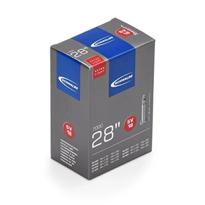 Image of Schwalbe 318549 bicycle inner tube 28x1.60 extra ligera presta 40mm, Black