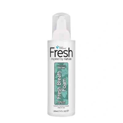 Image of GROOM PROFESSIONAL FRESH Breath Foam for Dogs Dental Care Instant Oral Freshens &amp; Keeps Teeth and Gums Healthy Prevents Build Up of Plaque Tartar, 200ml