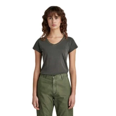 Image of G Star Women&#039;s Overdyed Eyben Slim V Neck Top, Grey (raven gd D21314 B059 B679), XXS