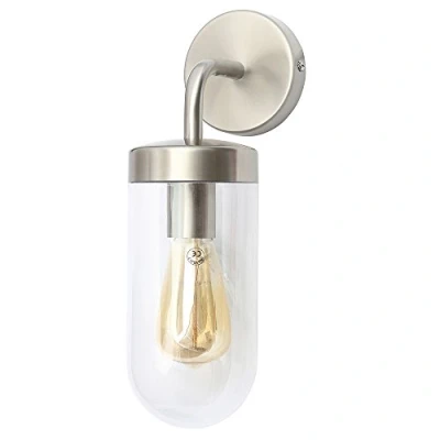 Image of LITECRAFT Reeth Wall Light Outdoor Industrial IP44 Fitting (Stainless Steel)