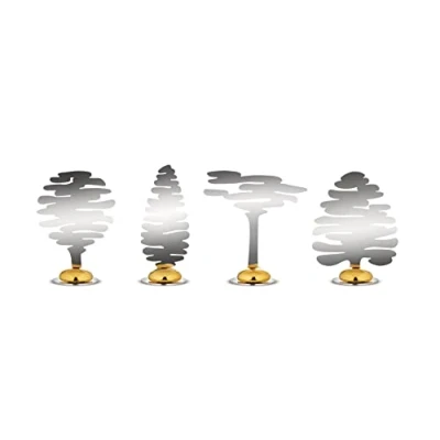 Image of Alessi Set of Four Place Markers in Steel AISI 430 with Magnet Porcelain, One Size