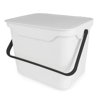 Image of All Green Easy Eco White Compost Caddy/Food Recycling Kitchen Waste Bin 5 Litre (5L)