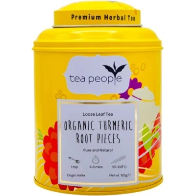 Image of Tea People Organic Turmeric Root Pieces, 125 g Loose Leaf in Tin Caddy
