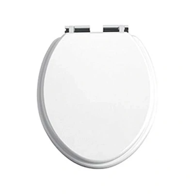 Image of Heritage White Gloss Toilet Seat with Soft Close Chrome Hinges