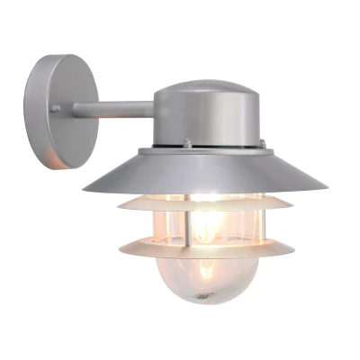Image of Copenhagen 1 Light Outdoor Wall Lantern Silver IP44, E27