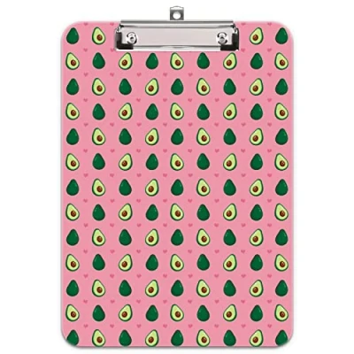 Image of Hnogri Plastic Clipboard A4, Fashion Design A4 Letter Size Clipboards &amp; Forms Holders for Office Supplies Lawyers,School Students and Kids, Low Profile Clip Cute Folder, Avocado