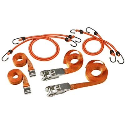 Image of Master Lock FastLink Pack of Bungees and Straps, Orange, 8 pcs, Alloy Steel, Ideal for House Moving
