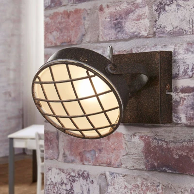 Image of Lindby spotlight Tamin, rust coloured, 1 bulb, glass, G9