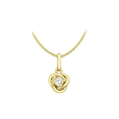 Image of Carissima Gold Women&#039;s 9 ct Yellow Cubic Zirconia Knot Swirl Pendant on Chain Necklace of 46 cm/18 Inch