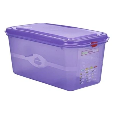 Image of Genware NEV 12450AL Allergen Storage Container, GN 1/3, 150 mm Deep, 6 L (Pack of 6)
