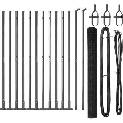 Image of vidaXL Welded Wire Fence with 13 Flanged Posts Grey 1.4x50 m Steel