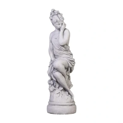 Image of gartendekoparadies.de Woman statue, stone figure, H. 66 cm, 18 kg, gray, frost proof made of cast for outdoor use