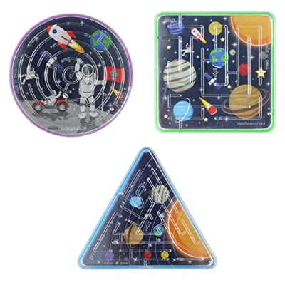 Image of Anila&#039;s Complete Space Themed 10 Party Bags, Fillers &amp; Favours Assorted Mini Mazes. (Ideal for Children Aged 3 8)