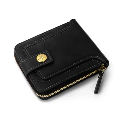 Image of Jiusely Mens Wallet Credit Card Holder, Wallets for Men RFID Blocking, Men&#039;s Wallets, Cases &amp; Money Organisers with Zipper Coin Pocket, Black