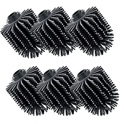 Image of VINN DUNN Silicone Brush Head,Toilet Bowl for bathroom,Black Toilet Head Replacement,71 x 71 93 mm(6 pack)（Black）