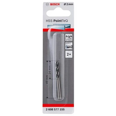 Image of Bosch Professional 2 Piece PointTeQ HSS Twist Drill Bit (for Metal, x 24 49 mm, Accessories for Driver)