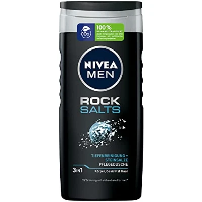 Image of NIVEA MEN Rock Salts Shower Gel (250 ml), with Natural Salts, Effective for a Cleaned, Refreshed Skin Feeling
