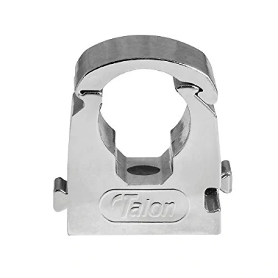 Image of Talon 15mm Single Hinged Pipe Clip x10 Chrome 360 Fixing for Pipework UV Stabilized Up to 85C Safe Use On Plumbing, Gas and Air Conditioning