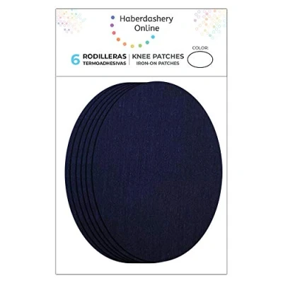 Image of 6 Light Blue Marine thermoadhesive Children&#039;s Knee Pads. Elbow Pads to Protect Your Clothes and Repair Pants, Jackets, Sweaters, Shirts. 10,5 x 8 cm. Ref. 22.Light