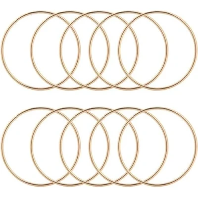 Image of Falygda 10 Pack 3 Inch Gold Dream Catcher Metal Rings Hoops Macrame for Dreamcatchers and Crafts