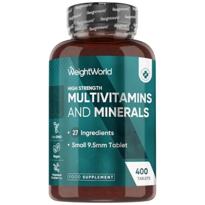 Image of Multivitamin Tablets for Men &amp; Women with 27 Active Multivitamins Minerals Like Iron, Zinc, Vitamin D Peppermint Flavour 400 Micro Vegan Nutritional Supplement