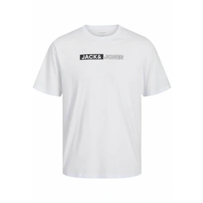 Image of Jack &amp; Jones LOGO Print Tshirt, Men&#039;s, Size: 2XL, White