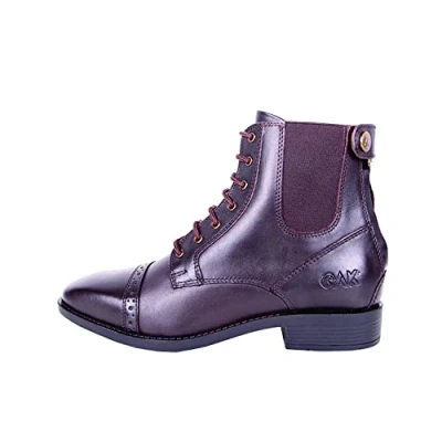 Image of AK Premium Full Grain Leather Lace up Paddock/Jodhpur Ankle Horse Riding Boots AKRS 6051 04 (Brown, 3 UK, numeric_3)