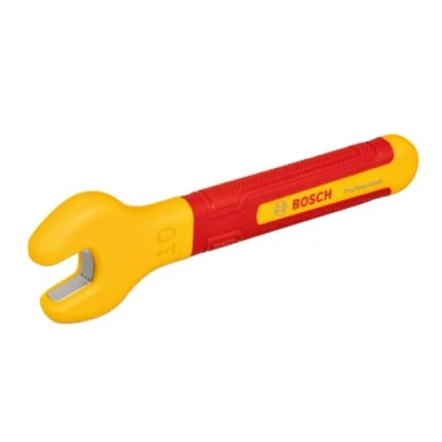 Image of Bosch Professional VDE Spanner 10 mm (jaw Position of 15, Certified up to 1,000 V,Insulated with Thermoplastic Elastomer (TPE))