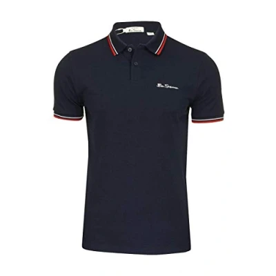 Image of Ben Sherman Mens Signature Twin Tipped PK Polo Shirt 59310 Navy Blue (XL)