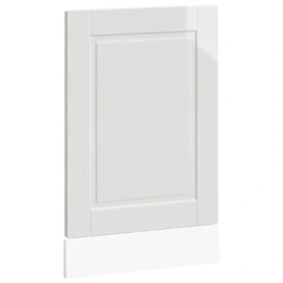 Image of vidaXL Dishwasher Front Panel High Gloss White Engineered Wood, 45x1.5x67 cm, Modern Kitchen Appliance Cover