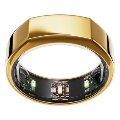 Image of Oura Gen3 Heritage Smart Ring Size 12, Gold Sleep, Heart Rate and Fitness Tracking Wearable Up to 7 Day Battery Life iOS/Android Compatible First with Sizing Kit