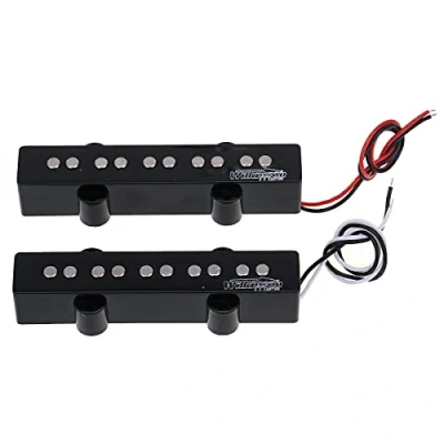 Image of Wilkinson M series WOJB5 Variable Gauss Ceramic Jazz Bass Pickups Set for 5 string JB Style Electric Bass, Black