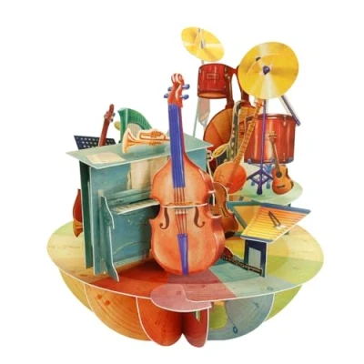 Image of SANTORO Pirouette, 3D Pop Up Greeting Card Music For Her, Him, Birthday, Graduation, Thank You Gift Lovers, Musicians, Teacher