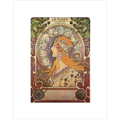 Image of Wee Blue Coo Alphonse Mucha Art Nouveau Old Master Picture Wall Print