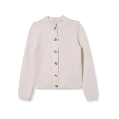 Image of Ted Baker Womens Wmk jaycey Rose Button Crew Neck Cardigan Sweater, Ivory, 16 UK