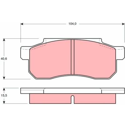 Image of 45022SA7000, 45022SA7010, 45022SA7011HS, 45022SA7020 Brake pad set TRW GDB361 not prepared for wear indicator