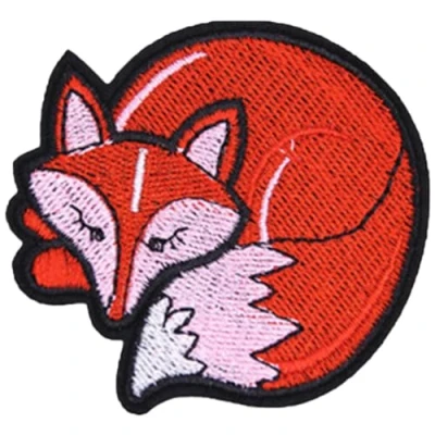 Image of Embroidered Patches Fox Iron on Sew Clothes for Clothing Badges Applique Patch Punk Decor