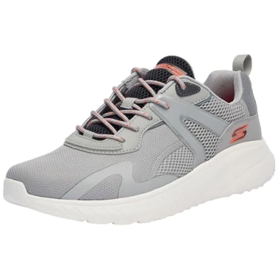 Image of Skechers Men&#039;s BOBS Squad Chaos Elevated Drift Trainers, Gray Synthetic/Multi Mesh, 10 UK