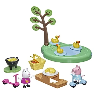 Image of Peppa Pig Peppa&#039;s Adventures Picnic Playset, Preschool Toy With 2 Figures and 8 Accessories, for Ages 3 Up, Multicolor, (F2516)