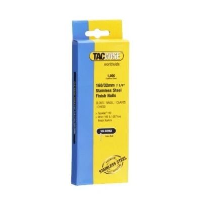 Image of Tacwise 1096 Type 16G / 32 mm Stainless Steel Finish Nails, Pack of 1000, Silver