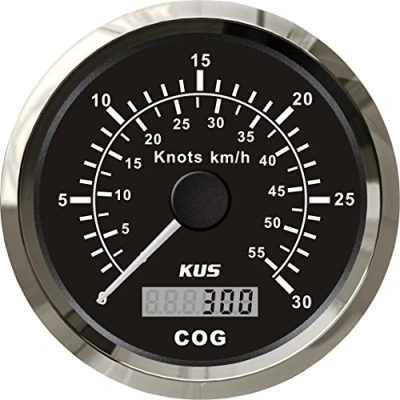Image of KUS GPS Speedometer/Odometer Gauge 30Knots 55KM/H, 85mm, Backlight (Black)