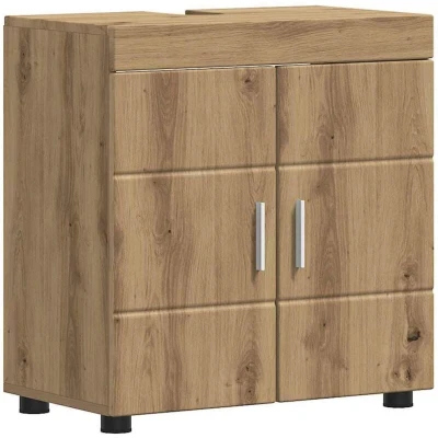 Image of vidaXL Bathroom Basin Cabinet with Storage Artisan oak 60 x 34 63 cm